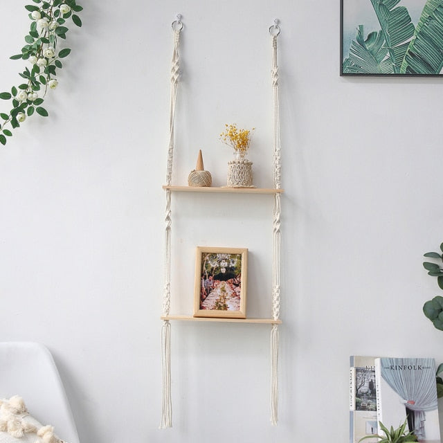 Macrame Floating Shelves