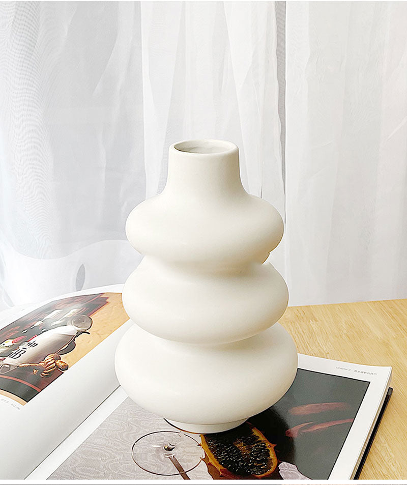 Nordic 3-Ring Ceramic Vase